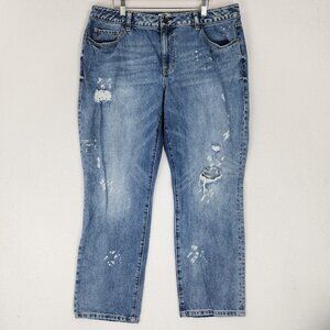 CAbi Blue Distressed Boyfriend Jeans
